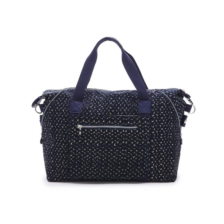 B.S.D.S冰山袋鼠 - 楓糖瑪芝 - 大容量附插袋旅行包 - 幾何藍【5021BB】