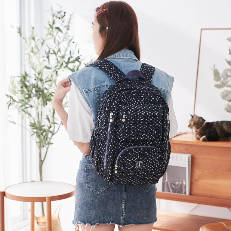 B.S.D.S冰山袋鼠 - 楓糖瑪芝 - 大容量附插袋後背包 - 幾何藍【Z060BB】