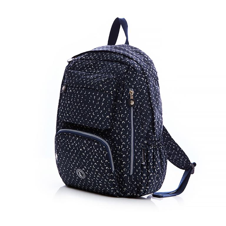 B.S.D.S冰山袋鼠 - 楓糖瑪芝 - 大容量附插袋後背包 - 幾何藍【Z060BB】