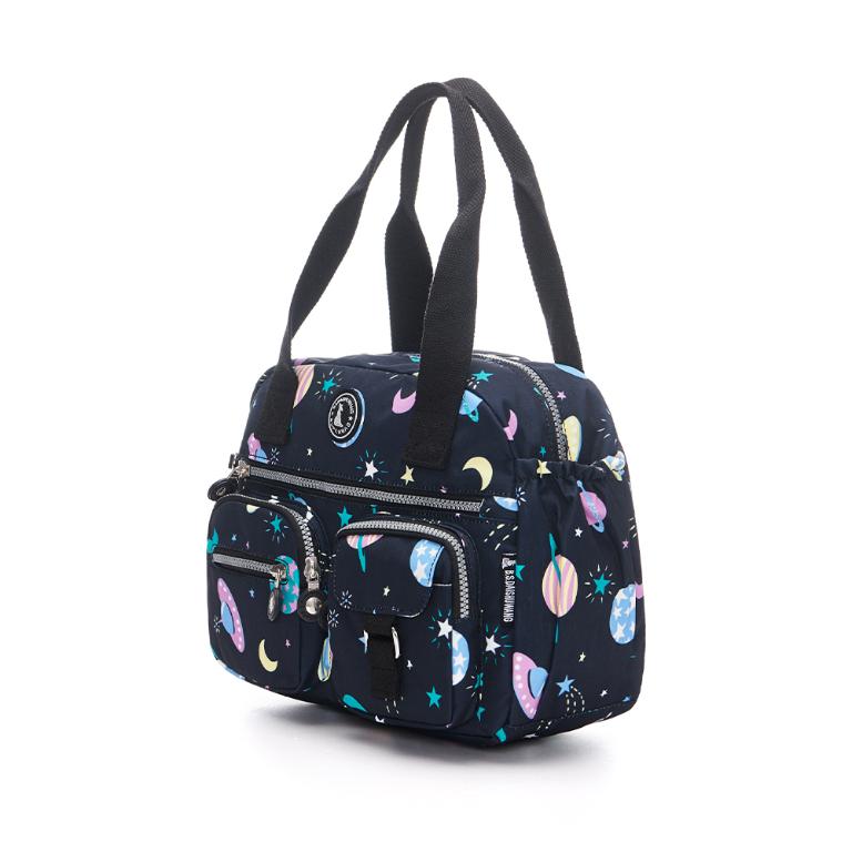 B.S.D.S冰山袋鼠 - 楓糖瑪芝 - 多夾層兩用手提包 - 星球黑【518KK】