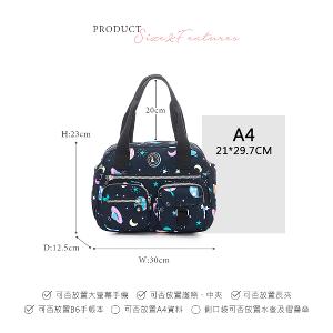 B.S.D.S冰山袋鼠 - 楓糖瑪芝 - 多夾層兩用手提包 - 星球黑【518KK】