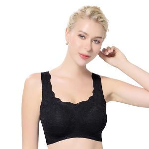 【思薇爾】Love myself系列M-3XL無鋼圈蕾絲舒適包覆無痕短背心(黑色)