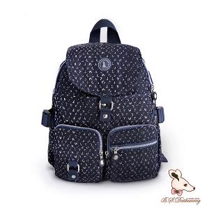 B.S.D.S冰山袋鼠 - 楓糖瑪芝 - 加大款附插袋後背包 - 幾何藍【0015BB】