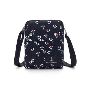 B.S.D.S冰山袋鼠 - 楓糖瑪芝 - 直立雙層斜背小包 - 花卉黑【129-3KF】