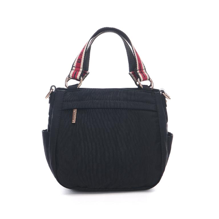 B.S.D.S冰山袋鼠 - 非常莓好 - 織帶拼接手提兩用包 - 紅磚黑【8012-KR】