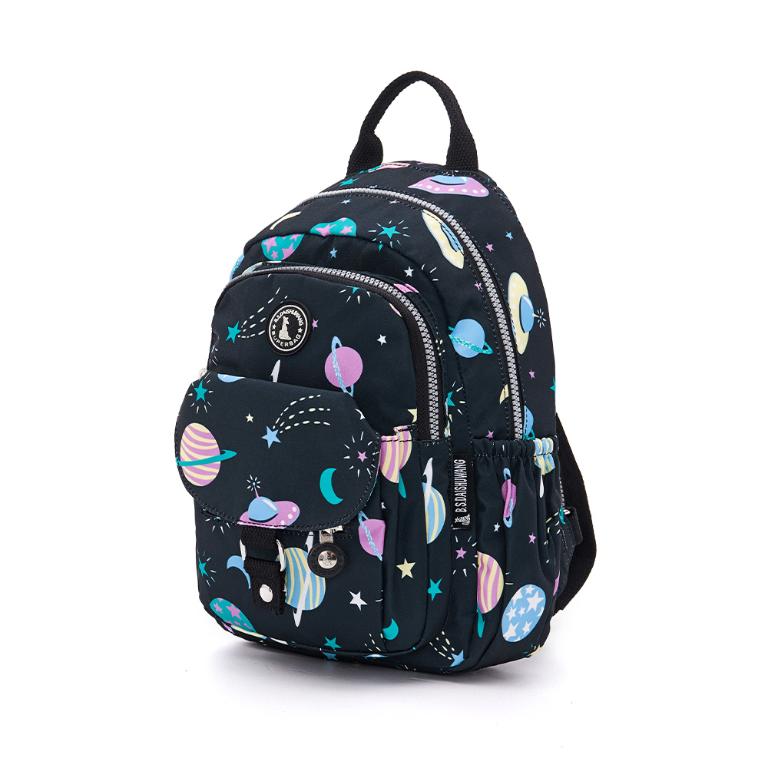 B.S.D.S冰山袋鼠 - 楓糖瑪芝 - 輕旅單肩後背兩用包 - 星球黑【Z108KK】