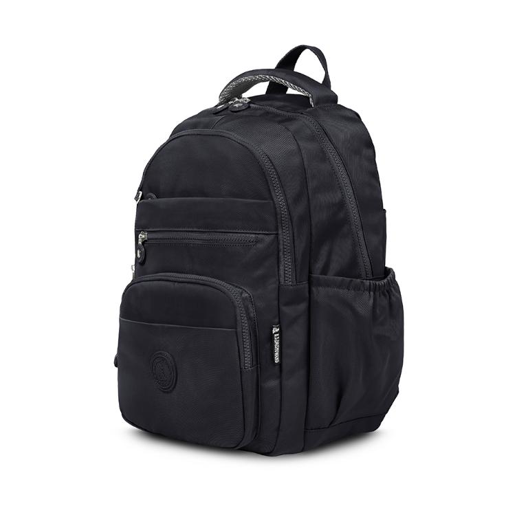 B.S.D.S冰山袋鼠 - 時光旅人 - 知性大容量附插袋胸扣後背包 - 黑色【B1810-K】