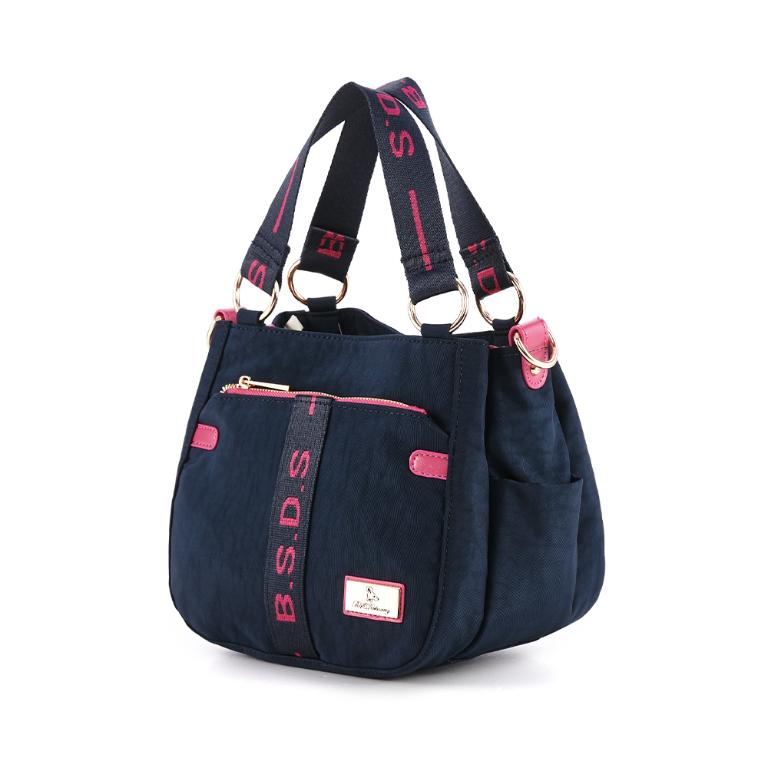 B.S.D.S冰山袋鼠 - 非常莓好 - 織帶拼接手提兩用包 - 莓果藍【8012-BP】
