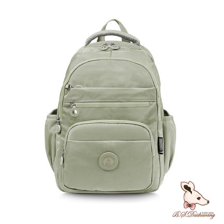 B.S.D.S冰山袋鼠 - 時光旅人 - 知性大容量附插袋胸扣後背包 - 抹茶綠【B1810-MG】