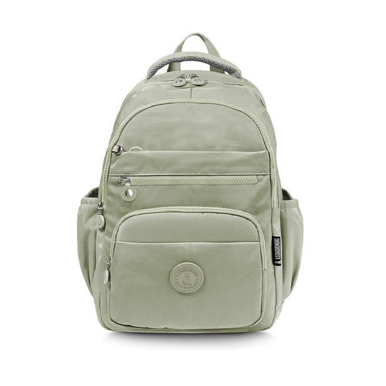 B.S.D.S冰山袋鼠 - 時光旅人 - 知性大容量附插袋胸扣後背包 - 抹茶綠【B1810-MG】