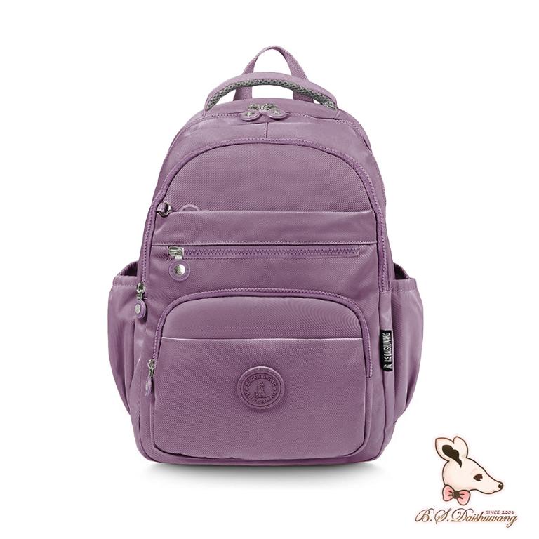 B.S.D.S冰山袋鼠 - 時光旅人 - 知性大容量附插袋胸扣後背包 - 深芋紫【B1810-U】