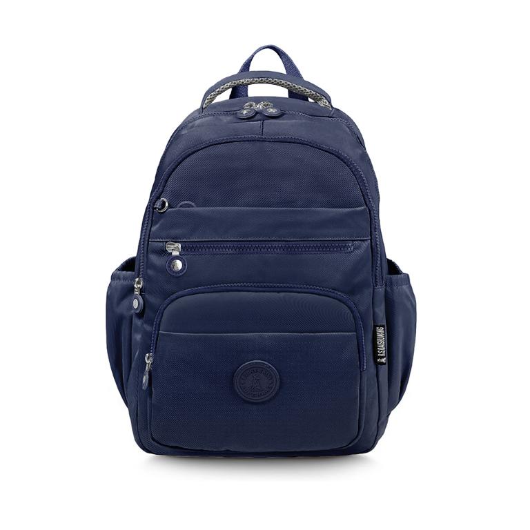 B.S.D.S冰山袋鼠 - 時光旅人 - 知性大容量附插袋胸扣後背包 - 藍色【B1810-B】