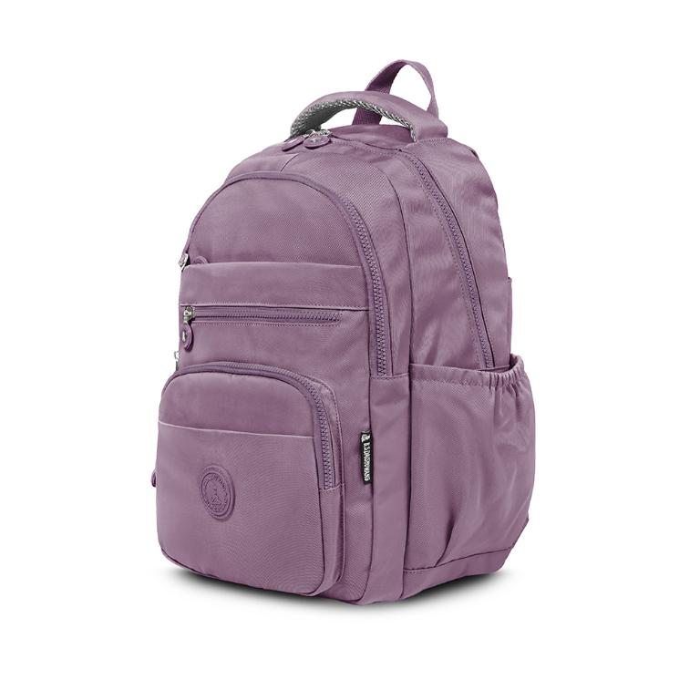 B.S.D.S冰山袋鼠 - 時光旅人 - 知性大容量附插袋胸扣後背包 - 深芋紫【B1810-U】