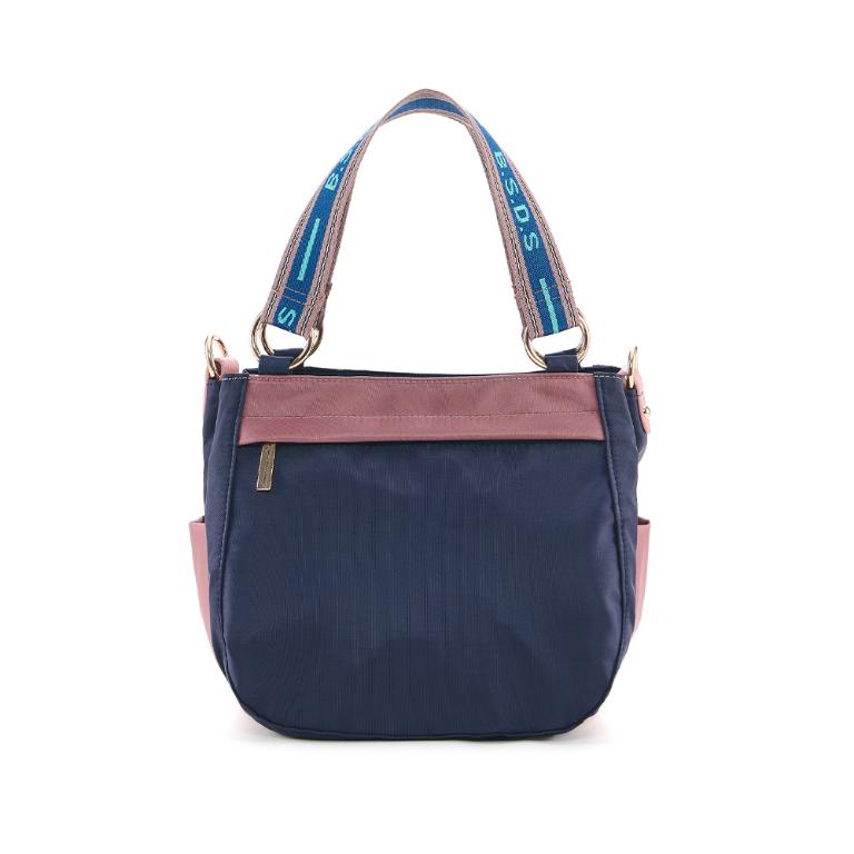 B.S.D.S冰山袋鼠 - 非常莓好 - 織帶拼接手提兩用包 - 甜粉藍【7012-BP】