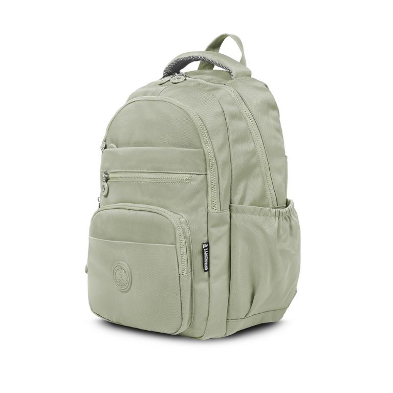 B.S.D.S冰山袋鼠 - 時光旅人 - 知性大容量附插袋胸扣後背包 - 抹茶綠【B1810-MG】