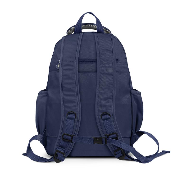 B.S.D.S冰山袋鼠 - 時光旅人 - 知性大容量附插袋胸扣後背包 - 藍色【B1810-B】