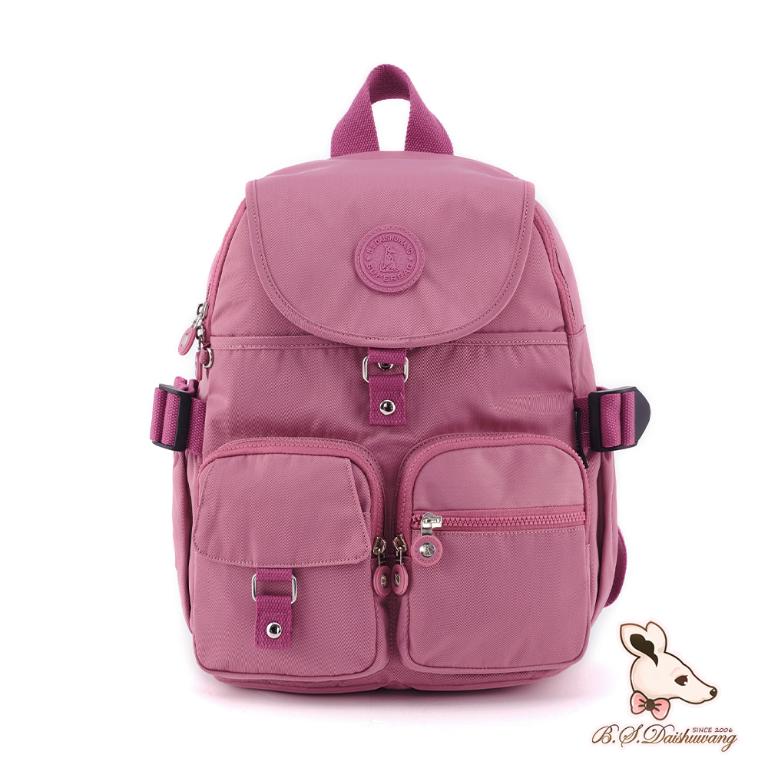 B.S.D.S冰山袋鼠 - 時光旅人 - 知性加大款附插袋後背包 - 莓果粉【B0015-PP】