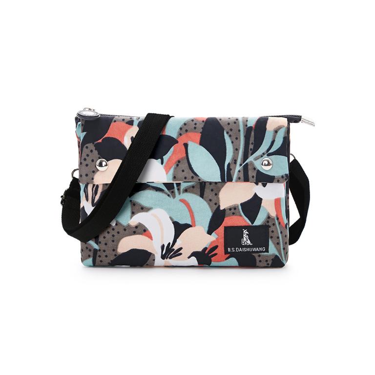 B.S.D.S冰山袋鼠 - 楓糖瑪芝 - 橫式三層斜背小包 - 熱帶雨林【003RF】