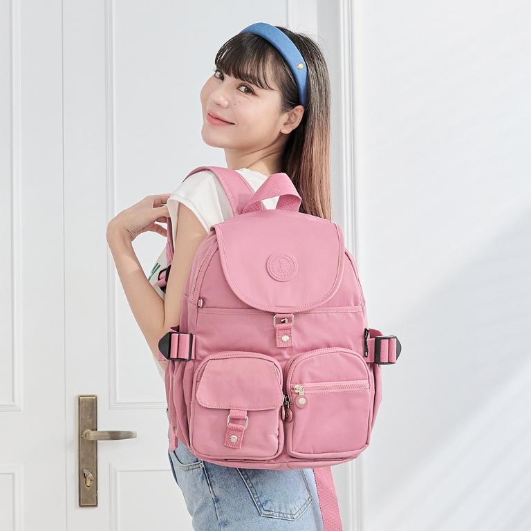 B.S.D.S冰山袋鼠 - 時光旅人 - 知性加大款附插袋後背包 - 莓果粉【B0015-PP】