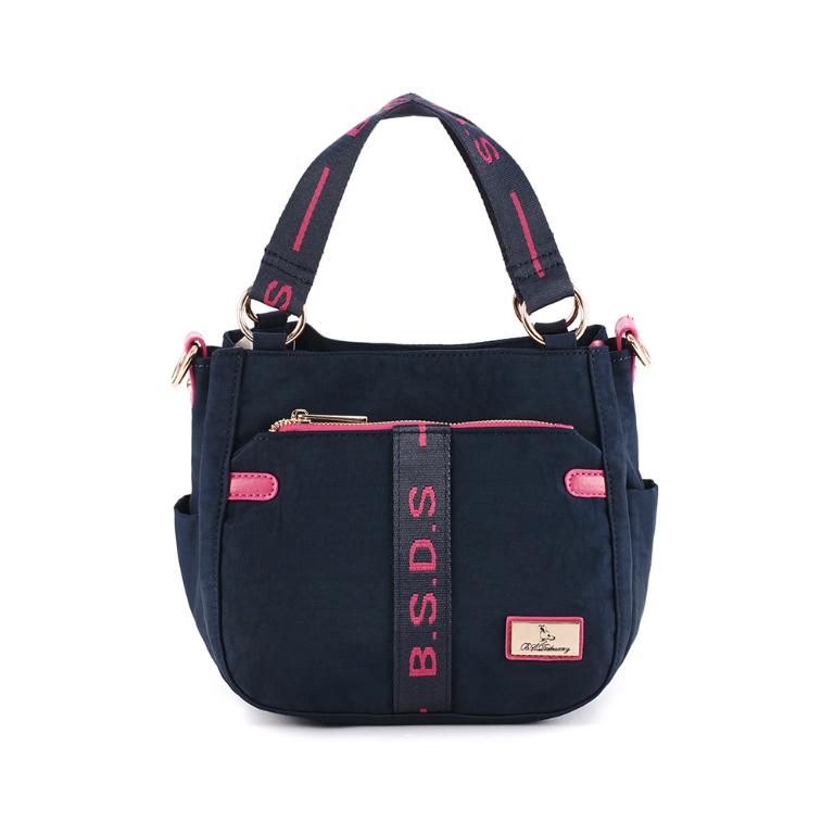 B.S.D.S冰山袋鼠 - 非常莓好 - 織帶拼接手提兩用包 - 莓果藍【8012-BP】