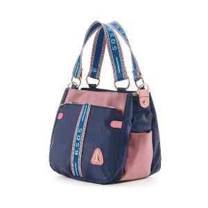 B.S.D.S冰山袋鼠 - 非常莓好 - 織帶拼接手提兩用包 - 甜粉藍【7012-BP】