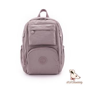 B.S.D.S冰山袋鼠 - 時光旅人 - 知性大容量附插袋後背包 - 淡紫色【B060-2PR】