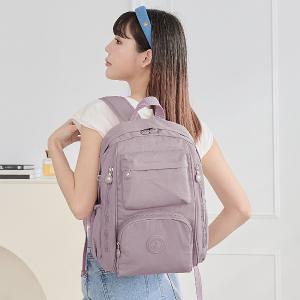 B.S.D.S冰山袋鼠 - 時光旅人 - 知性大容量附插袋後背包 - 淡紫色【B060-2PR】