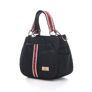 B.S.D.S冰山袋鼠 - 非常莓好 - 織帶拼接手提兩用包 - 紅磚黑【8012-KR】