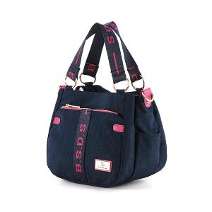 B.S.D.S冰山袋鼠 - 非常莓好 - 織帶拼接手提兩用包 - 莓果藍【8012-BP】