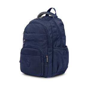 B.S.D.S冰山袋鼠 - 時光旅人 - 知性大容量附插袋胸扣後背包 - 藍色【B1810-B】