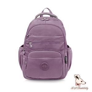 B.S.D.S冰山袋鼠 - 時光旅人 - 知性大容量附插袋胸扣後背包 - 深芋紫【B1810-U】
