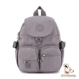 B.S.D.S冰山袋鼠 - 時光旅人 - 知性加大款附插袋後背包 - 薄霧灰【B0015-GR】