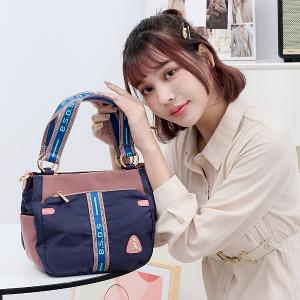 B.S.D.S冰山袋鼠 - 非常莓好 - 織帶拼接手提兩用包 - 甜粉藍【7012-BP】