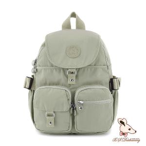 B.S.D.S冰山袋鼠 - 時光旅人 - 知性加大款附插袋後背包 - 抹茶綠【B0015-MG】