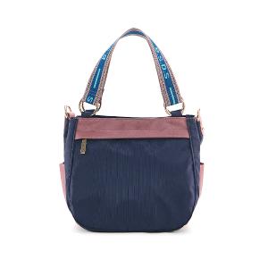 B.S.D.S冰山袋鼠 - 非常莓好 - 織帶拼接手提兩用包 - 甜粉藍【7012-BP】