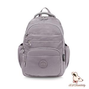 B.S.D.S冰山袋鼠 - 時光旅人 - 知性大容量附插袋胸扣後背包 - 薄霧灰【B1810-GR】