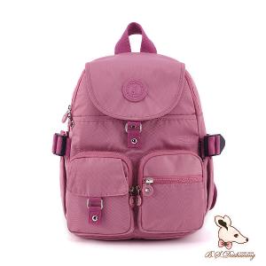 B.S.D.S冰山袋鼠 - 時光旅人 - 知性加大款附插袋後背包 - 莓果粉【B0015-PP】