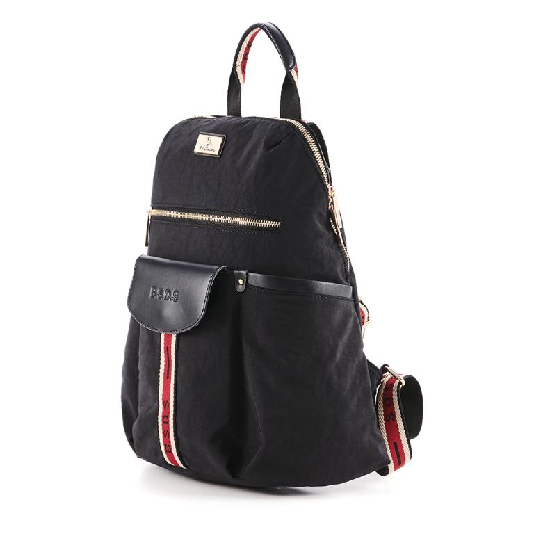 B.S.D.S冰山袋鼠 - 非常莓好 - 織帶拼接可拆式後背包 - 紅磚黑【8020-KR】