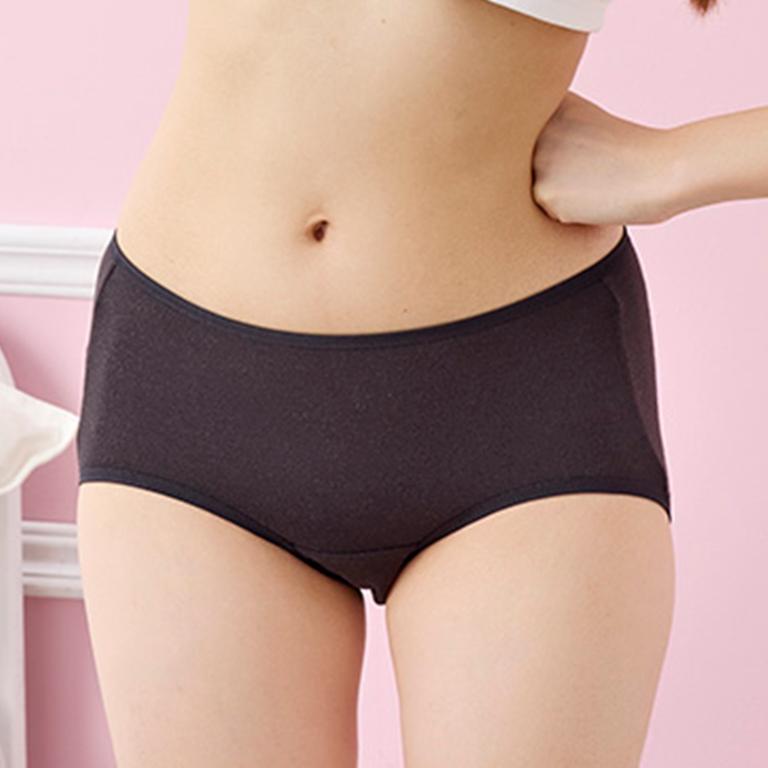 嬪婷-生理褲 M-LL中低腰小平口日間生理褲(極簡黑) 