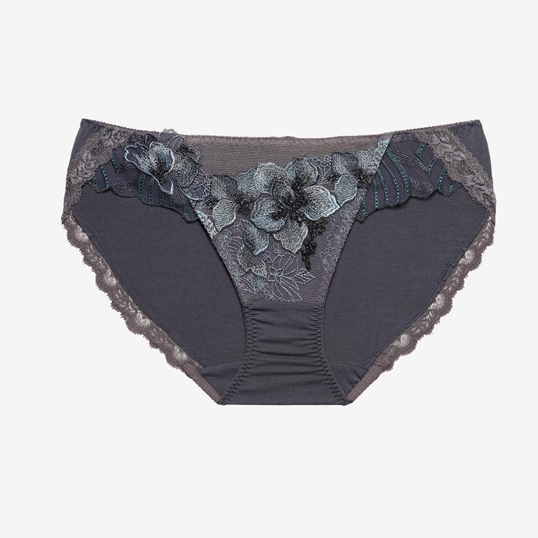 莎露-優雅系列 M-LL中低腰三角褲(松石灰) 搭配內褲