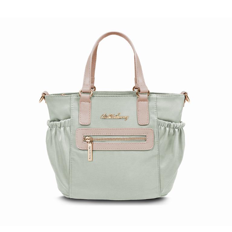 B.S.D.S冰山袋鼠 - 知性巴黎 - 優雅美學手提兩用微笑包 - 抹茶綠【J2028-G】