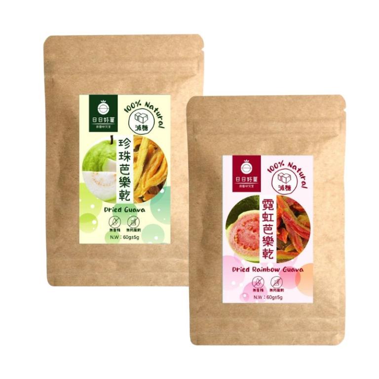 日日好菓 多纖彩虹 (低糖珍珠芭樂乾60g x2+低糖霓虹芭樂乾60g x1)