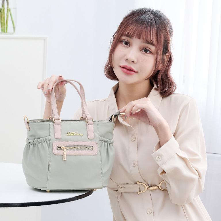 B.S.D.S冰山袋鼠 - 知性巴黎 - 優雅美學手提兩用微笑包 - 抹茶綠【J2028-G】