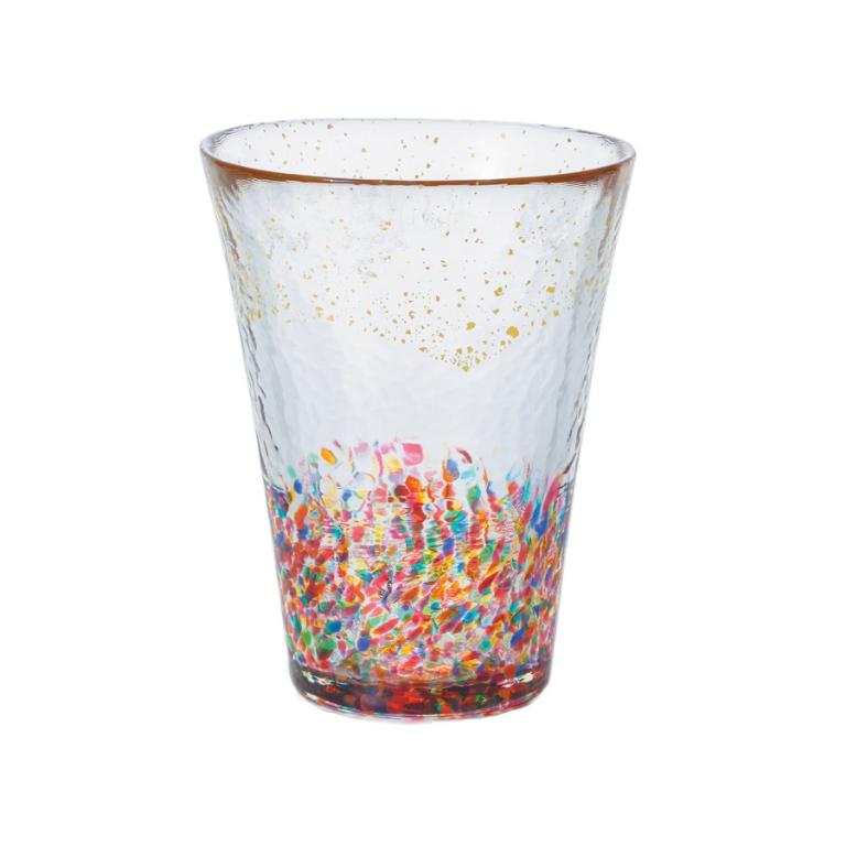 日本津輕 手作金彩花火飲料杯-305ml/1入