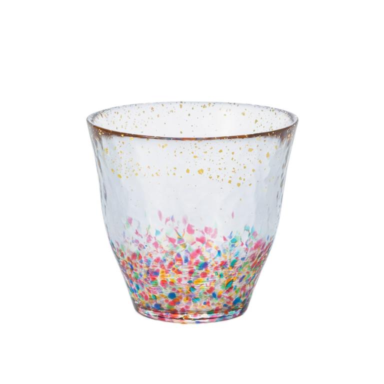 日本津輕 手作金彩花火水杯-330ml/1入