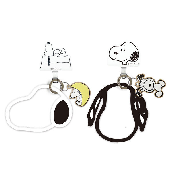 【Snoopy 史努比】手機夾片造型矽膠環