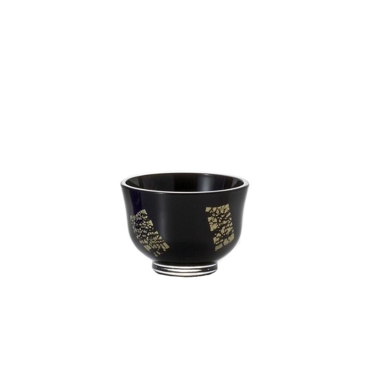 日本津輕 德利金箔黑色清酒杯-70ml/1入