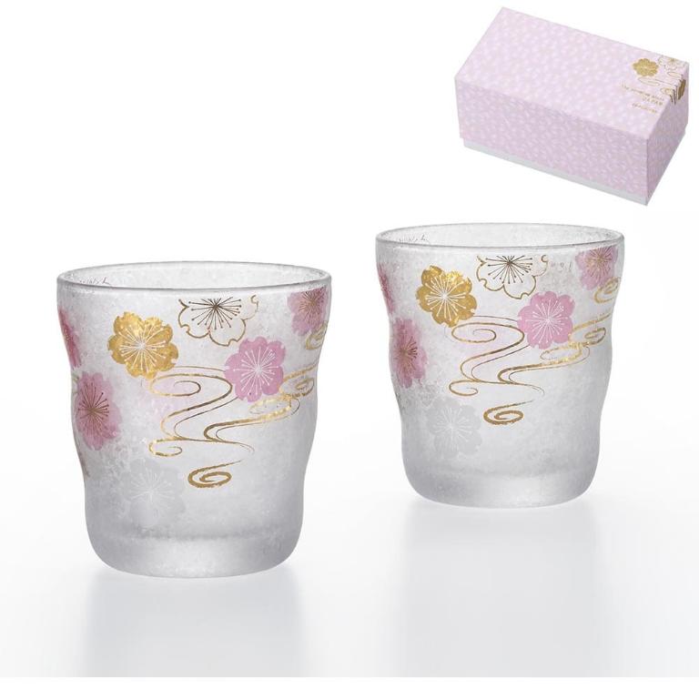 ADERIA 櫻花水紋對杯禮盒組-335ml/1組