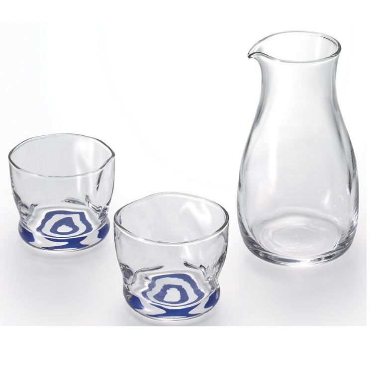 ADERIA 日本蛇目清酒壺杯組(一壺二杯禮盒組)/1組