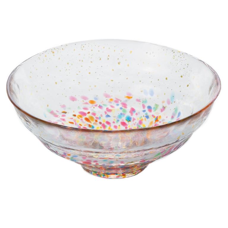 日本津輕 手作金彩花火琉璃缽/1入